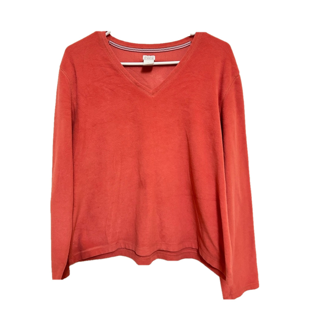 Women's G.H. Bass & Co. Pullover XL Orange Long Sleeve V-Neck
